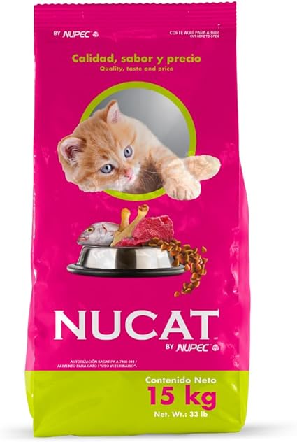 Alimento balanceado formulado para gatos a partir de un año de edad. NUCAT by NUPEC.